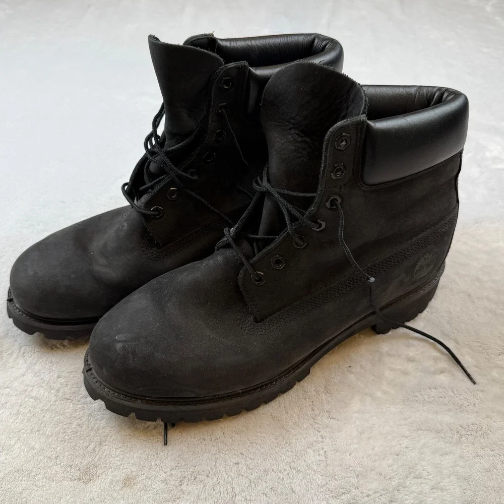 Timberland 6‎ Inch Premium Waterproof Boots Black Leather Mens 12 M 10073